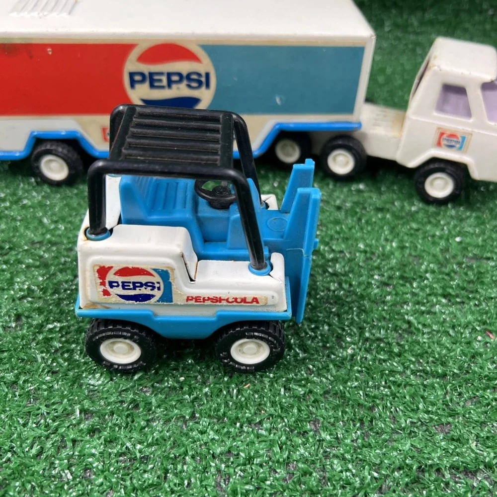Pepsi Cola Buddy L Metal & Plastic Semi Truck & Fork Lift Missing Lifts Vintage‎